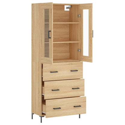 vidaXL Highboard Sonoma Oak 69,5x34x180 cm Engineered Wood