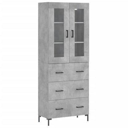 vidaXL Highboard Concrete Grey 69,5x34x180 cm Engineered Wood