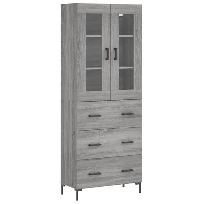 vidaXL Highboard Grey Sonoma 69,5x34x180 cm Engineered Wood