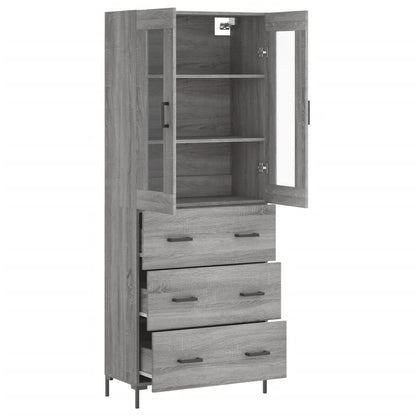 vidaXL Highboard Grey Sonoma 69,5x34x180 cm Engineered Wood