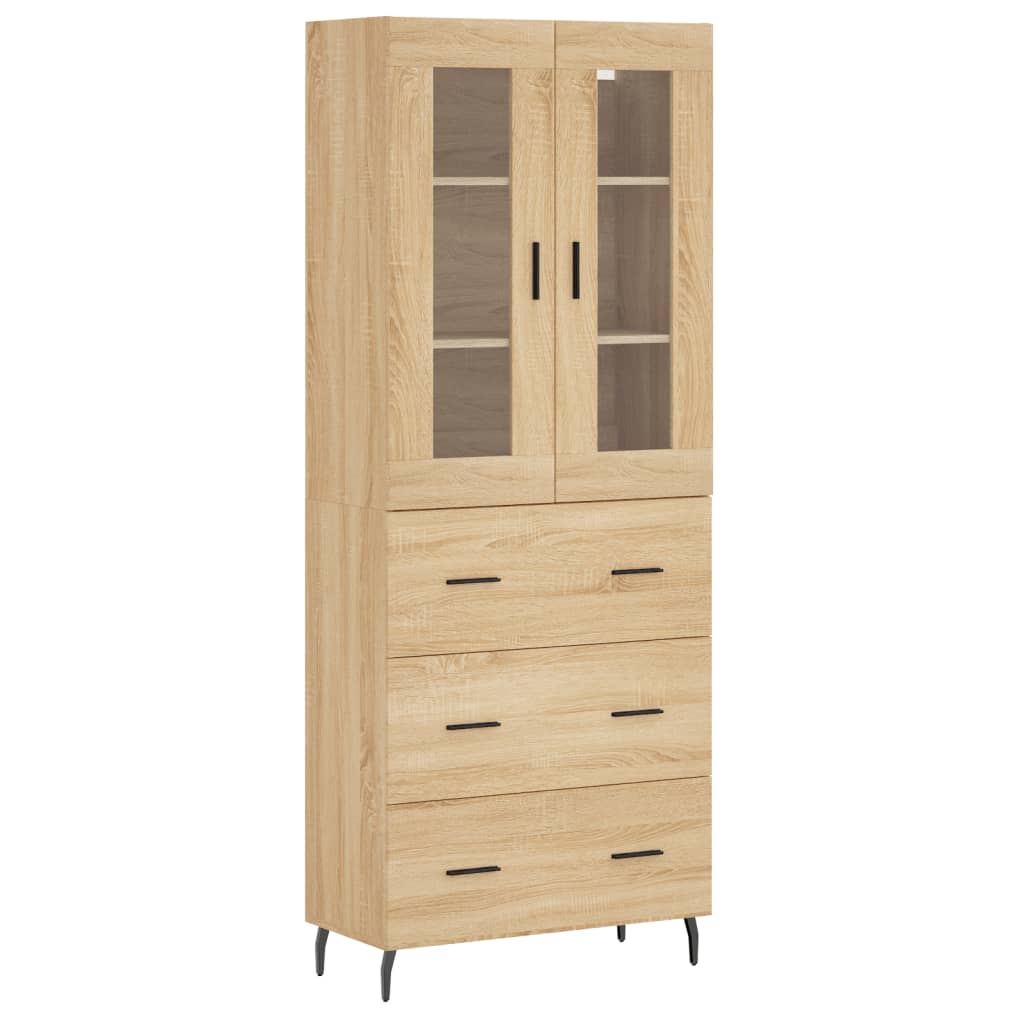 vidaXL Highboard Sonoma Oak 69,5x34x180 cm Engineered Wood