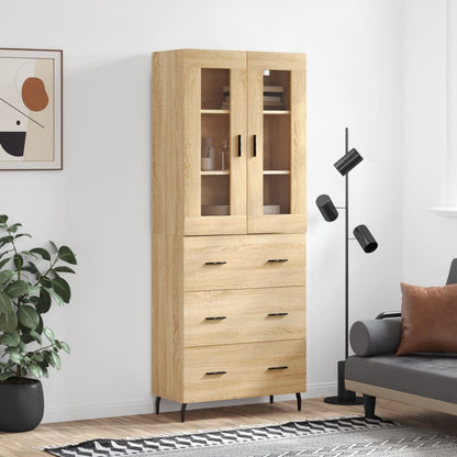 vidaXL Highboard Sonoma Oak 69,5x34x180 cm Engineered Wood