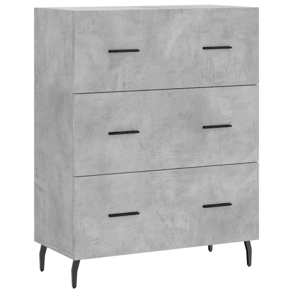 vidaXL Highboard Concrete Grey 69,5x34x180 cm Engineered Wood