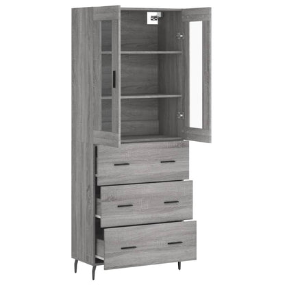 vidaXL Highboard Grey Sonoma 69,5x34x180 cm Engineered Wood