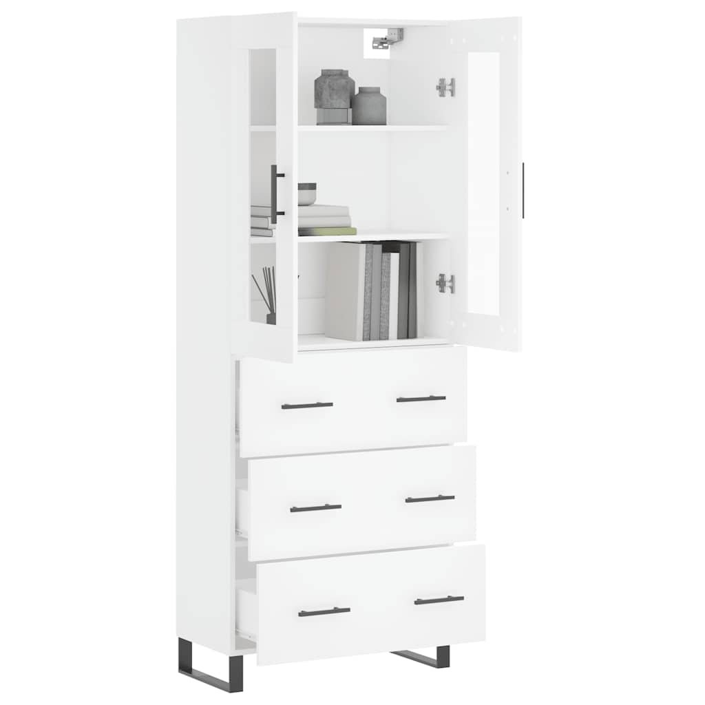 vidaXL Highboard White 69.5x34x180 cm Engineered Wood