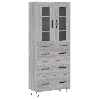 vidaXL Highboard Grey Sonoma 69,5x34x180 cm Engineered Wood