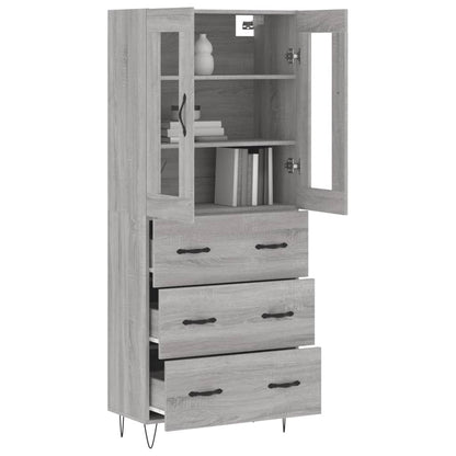 vidaXL Highboard Grey Sonoma 69,5x34x180 cm Engineered Wood