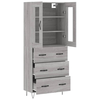 vidaXL Highboard Grey Sonoma 69,5x34x180 cm Engineered Wood
