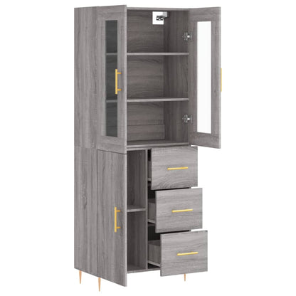 vidaXL Highboard Grey Sonoma 69,5x34x180 cm Engineered Wood