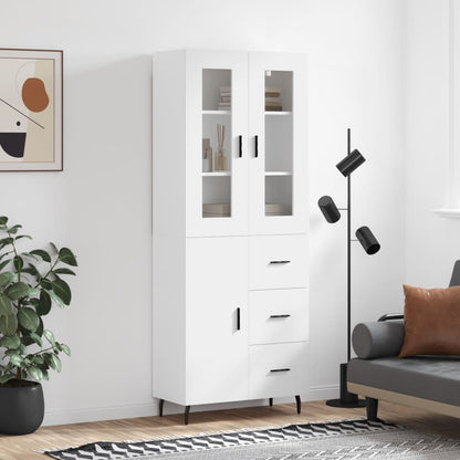 vidaXL Highboard White 69,5x34x180 cm Engineered Wood