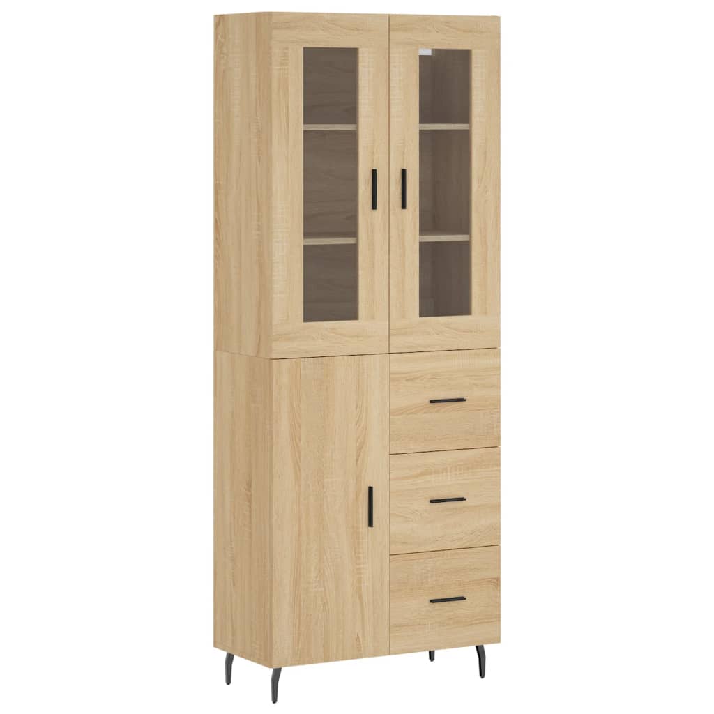 vidaXL Highboard Sonoma Oak 69,5x34x180 cm Engineered Wood