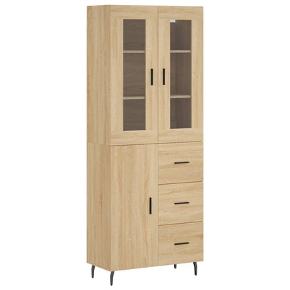 vidaXL Highboard Sonoma Oak 69,5x34x180 cm Engineered Wood