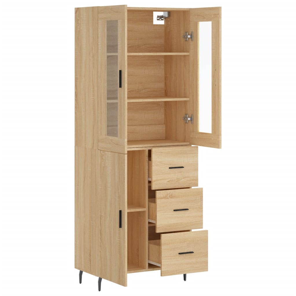 vidaXL Highboard Sonoma Oak 69,5x34x180 cm Engineered Wood
