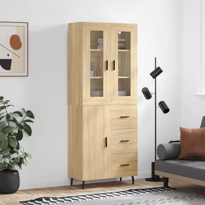 vidaXL Highboard Sonoma Oak 69,5x34x180 cm Engineered Wood