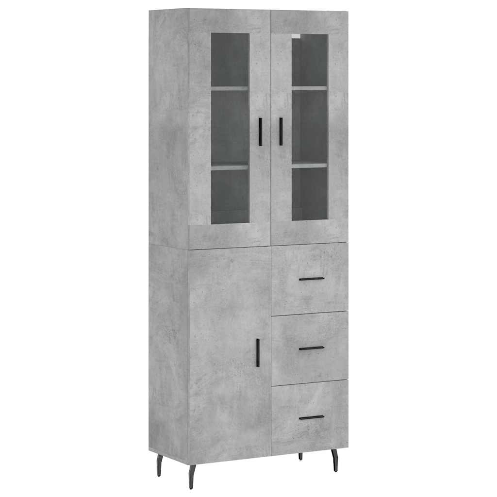 vidaXL Highboard Concrete Grey 69,5x34x180 cm Engineered Wood