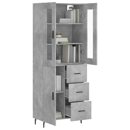 vidaXL Highboard Concrete Grey 69,5x34x180 cm Engineered Wood