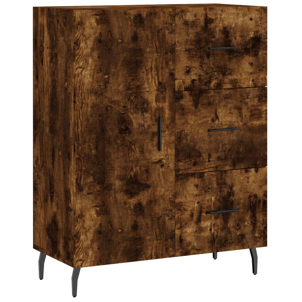 vidaXL Highboard Smoked Oak 69,5x34x180 cm Engineered Wood