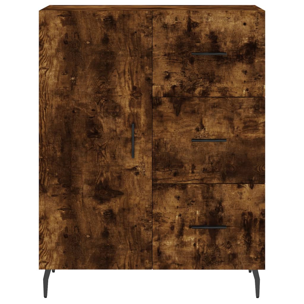 vidaXL Highboard Smoked Oak 69,5x34x180 cm Engineered Wood