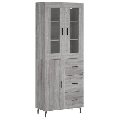 vidaXL Highboard Grey Sonoma 69,5x34x180 cm Engineered Wood