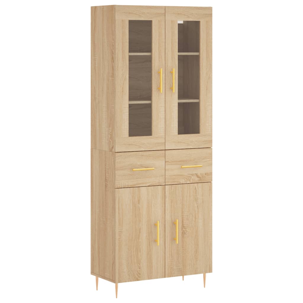 vidaXL Highboard Sonoma Oak 69,5x34x180 cm Engineered Wood