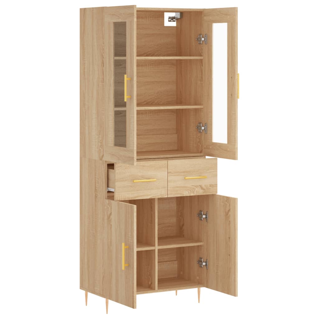 vidaXL Highboard Sonoma Oak 69,5x34x180 cm Engineered Wood