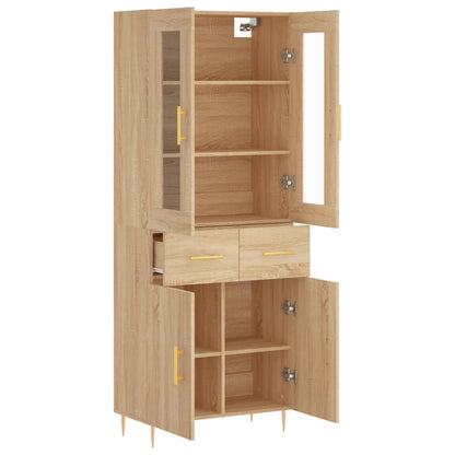vidaXL Highboard Sonoma Oak 69,5x34x180 cm Engineered Wood