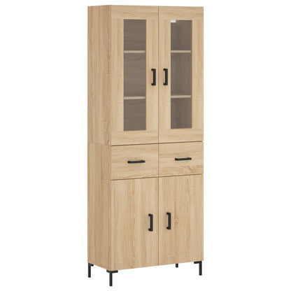 vidaXL Highboard Sonoma Oak 69,5x34x180 cm Engineered Wood