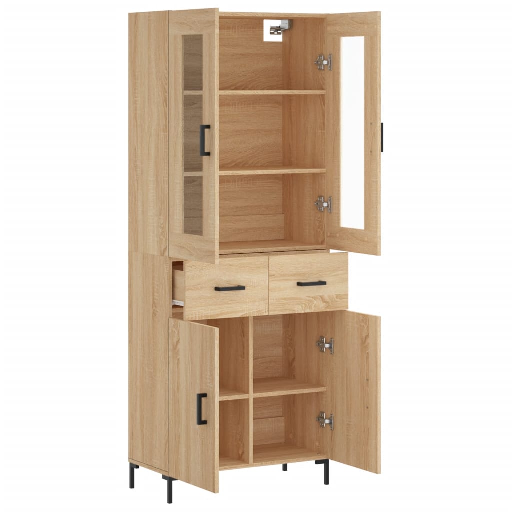 vidaXL Highboard Sonoma Oak 69,5x34x180 cm Engineered Wood
