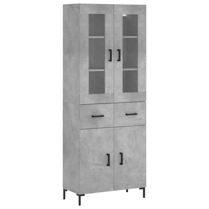 vidaXL Highboard Concrete Grey 69,5x34x180 cm Engineered Wood