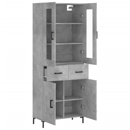 vidaXL Highboard Concrete Grey 69,5x34x180 cm Engineered Wood