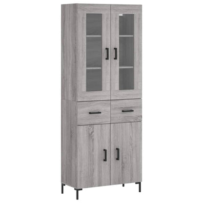 vidaXL Highboard Grey Sonoma 69,5x34x180 cm Engineered Wood