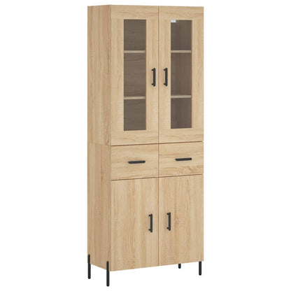 vidaXL Highboard Sonoma Oak 69,5x34x180 cm Engineered Wood