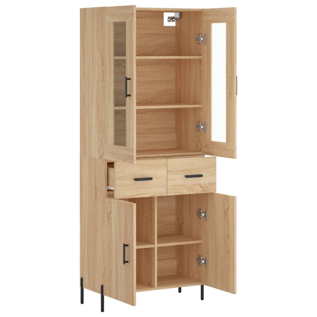 vidaXL Highboard Sonoma Oak 69,5x34x180 cm Engineered Wood