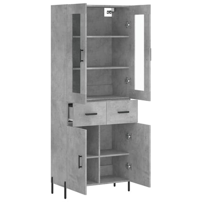 vidaXL Highboard Concrete Grey 69,5x34x180 cm Engineered Wood