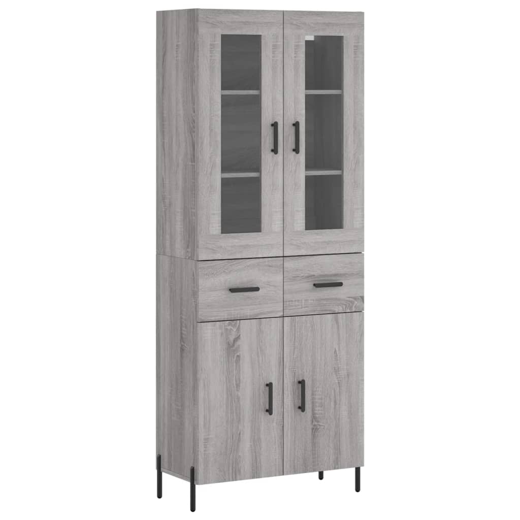 vidaXL Highboard Grey Sonoma 69,5x34x180 cm Engineered Wood