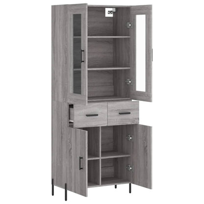 vidaXL Highboard Grey Sonoma 69,5x34x180 cm Engineered Wood