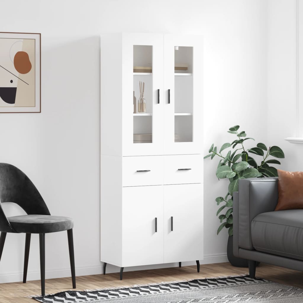 vidaXL Highboard White 69.5x34x180 cm Engineered Wood