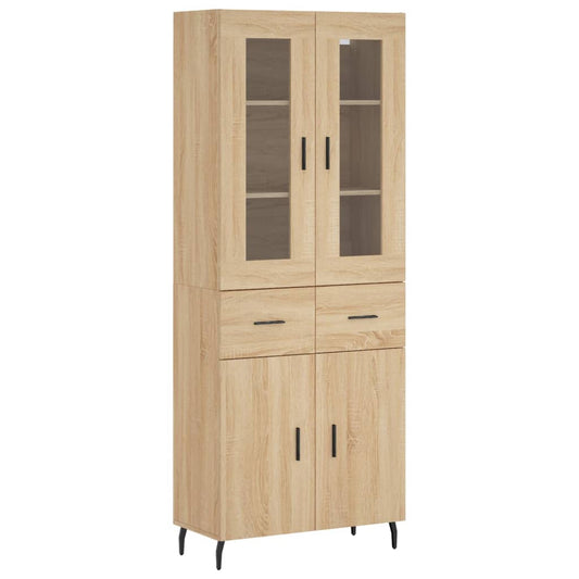 vidaXL Highboard Sonoma Oak 69.5x34x180 cm Engineered Wood
