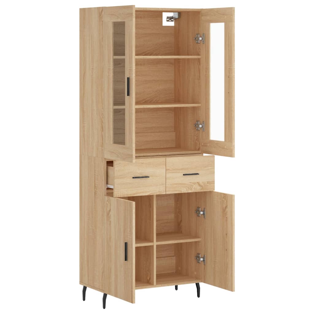 vidaXL Highboard Sonoma Oak 69,5x34x180 cm Engineered Wood