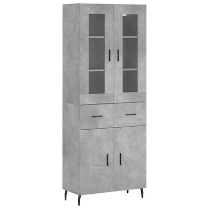 vidaXL Highboard Concrete Grey 69,5x34x180 cm Engineered Wood