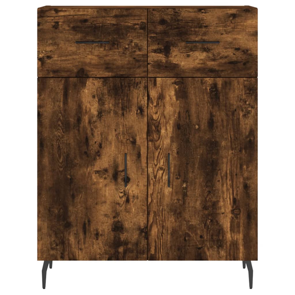 vidaXL Highboard Smoked Oak 69,5x34x180 cm Engineered Wood