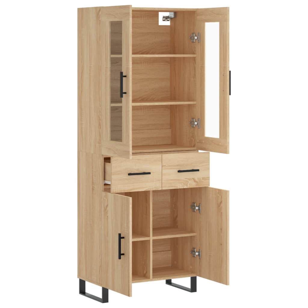 vidaXL Highboard Sonoma Oak 69,5x34x180 cm Engineered Wood