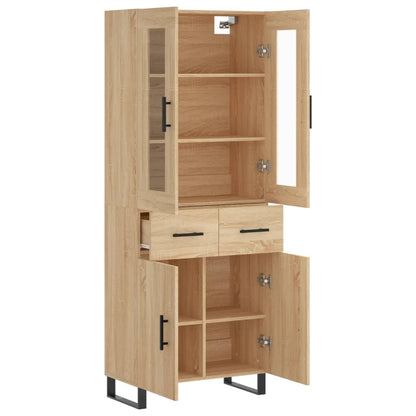 vidaXL Highboard Sonoma Oak 69,5x34x180 cm Engineered Wood