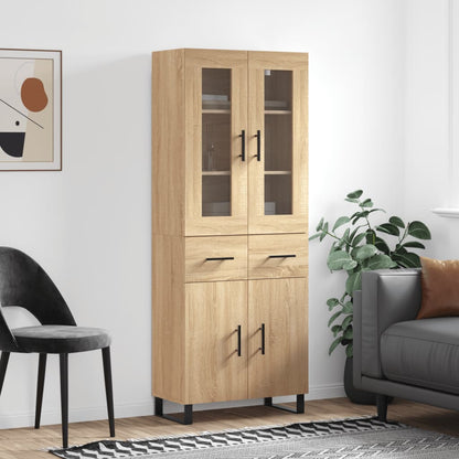 vidaXL Highboard Sonoma Oak 69,5x34x180 cm Engineered Wood