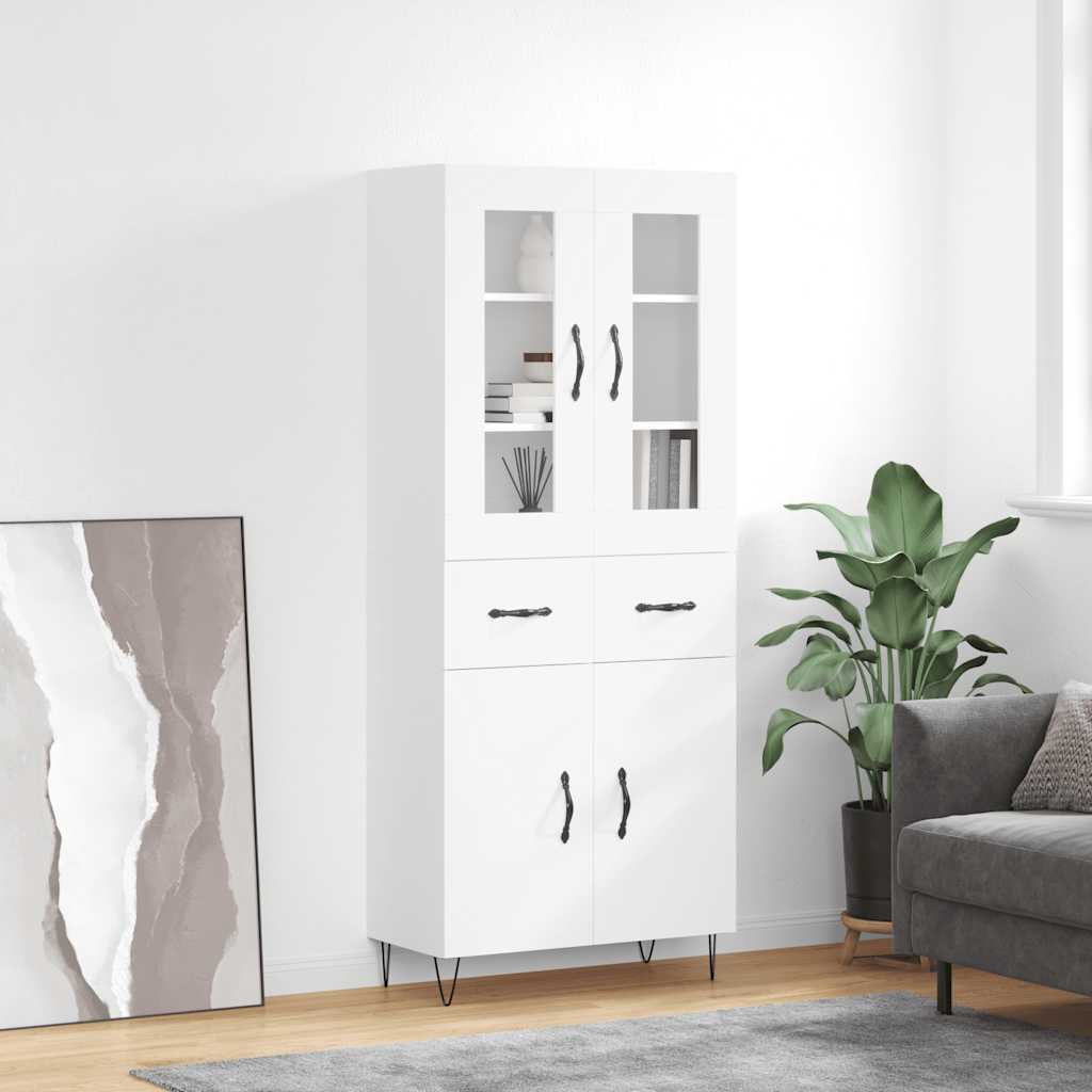 vidaXL Highboard White 69.5x34x180 cm Engineered Wood