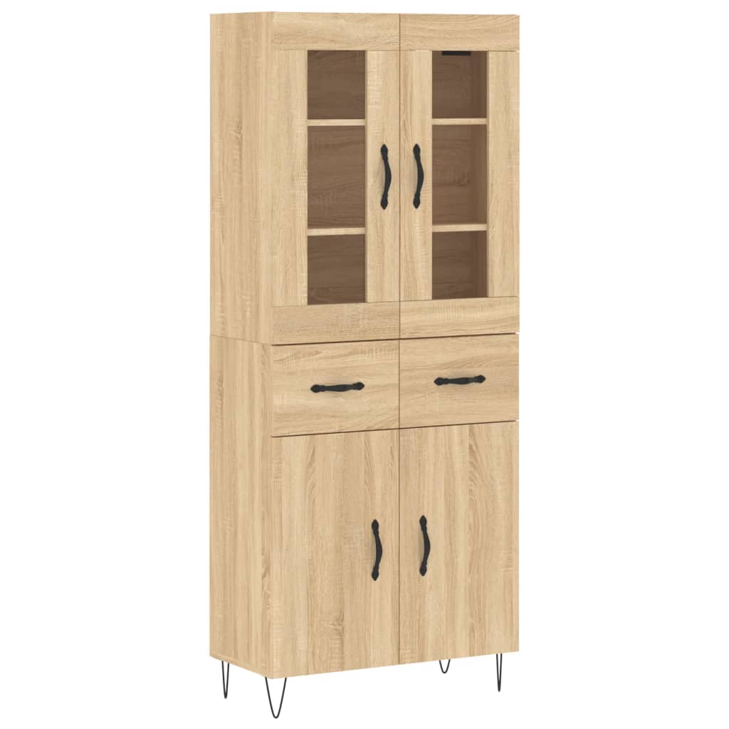 vidaXL Highboard Sonoma Oak 69,5x34x180 cm Engineered Wood