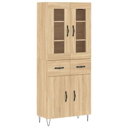vidaXL Highboard Sonoma Oak 69,5x34x180 cm Engineered Wood
