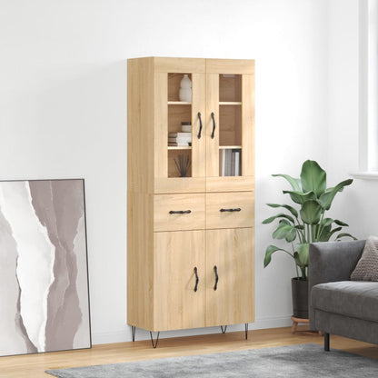 vidaXL Highboard Sonoma Oak 69,5x34x180 cm Engineered Wood