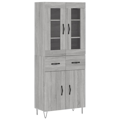 vidaXL Highboard Grey Sonoma 69,5x34x180 cm Engineered Wood