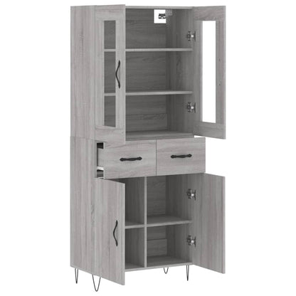 vidaXL Highboard Grey Sonoma 69,5x34x180 cm Engineered Wood